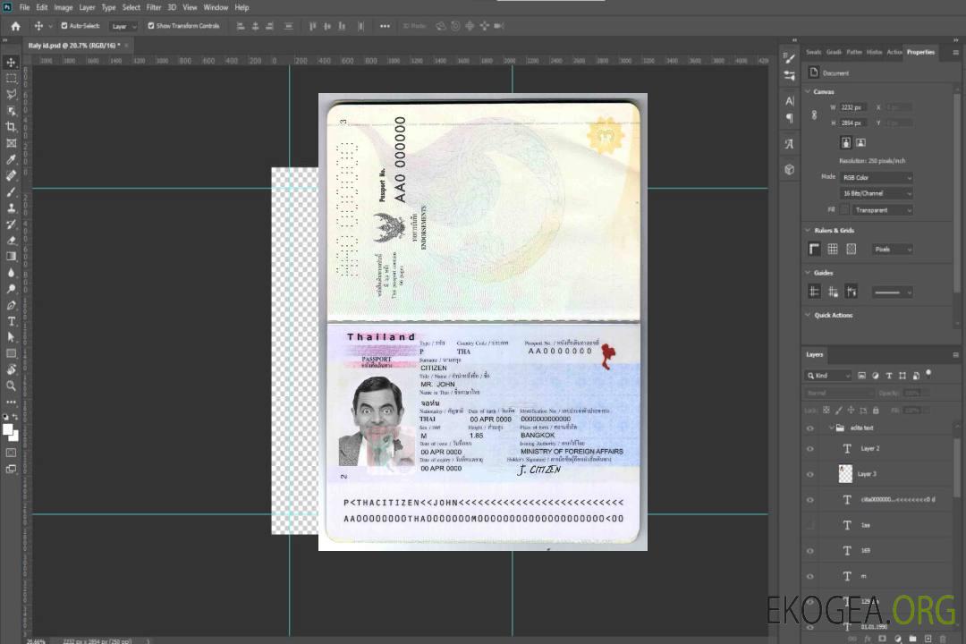 Passeport thaïlandais template